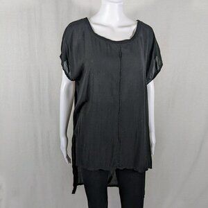 Splendid Black Short Sleeve High - Low Top Women's Size XL